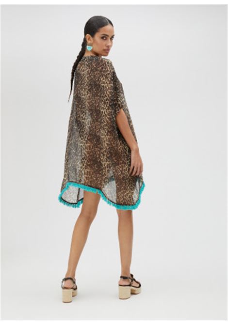 Vestito corto stampa animalier LOLA CASADEMUNT | LS2516051ANIMALIER TURCHESE